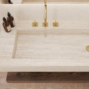 Andromeda Plus Slim Marble Wall-Hung Washbasin Travertine Top