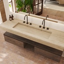 Gliese Plus Slim Marble Wall-Hung Washbasin Travertine Side