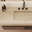 Gliese Plus Slim Marble Wall-Hung Washbasin Travertine Top