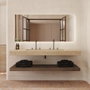 Sagitta Plus Slim Marble Wall-Hung Washbasin Travertine Front