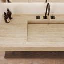 Sagitta Plus Slim Marble Wall-Hung Washbasin Travertine Top