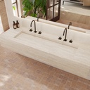 Gliese Plus Deep Marble Wall-Hung Washbasin Travertine Side