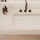 Gliese Plus Deep Marble Wall-Hung Washbasin Travertine Top