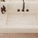 Hatysa Plus Deep Marble Wall-Hung Washbasin Travertine Top