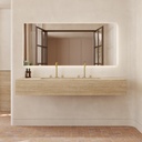 Sagitta Plus Deep Marble Wall-Hung Washbasin Travertine Front