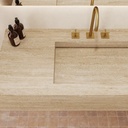 Sagitta Plus Deep Marble Wall-Hung Washbasin Travertine Top