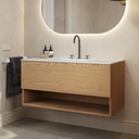 Athena Wood Vanity Unit with Corian® Basin | 1 Drawer · 1 Shelf Pure Push Side