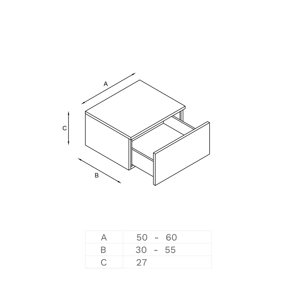 Gaia Classic Bathroom Cabinet | 1 Drawer · Mini Technical Drawing