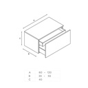 Gaia Classic Bathroom Cabinet | 1 Drawer Technical Drawing inner drawer