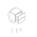 Gaia Classic Bathroom Cabinet | 2 Stacked Drawers · Mini Technical drawing