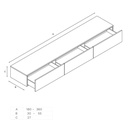 Gaia Classic Bathroom Cabinet | 3 Aligned Drawers technical drawing