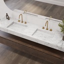 Cassiopeia Slim Marble Double Wall-Hung Washbasin Carrara Side