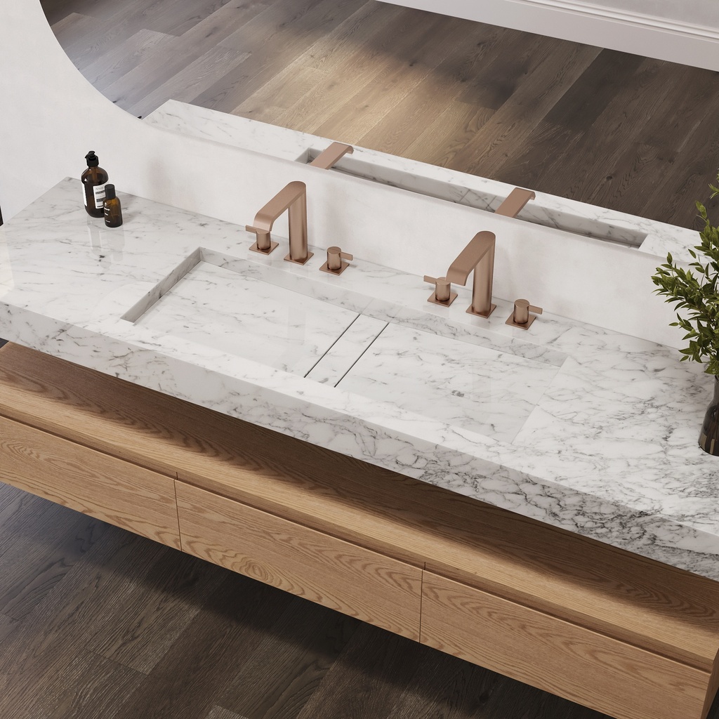 Hatysa Plus Slim Marble Wall-Hung Washbasin CArrara Side