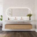 Hatysa Plus Slim Marble Wall-Hung Washbasin Carrara Front