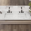 Sagitta Slim Marble Double Wall-Hung Washbasin Carrara Top