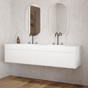 Gaia Corian® Edge Vanity Unit with Corian® Basin | 2 Aligned Drawers GW 12cm Push Side