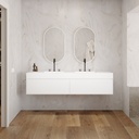 Gaia Corian® Edge Vanity Unit with Corian® Basin | 2 Aligned Drawers GW 12cm Slanted Front