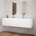 Gaia Corian® Edge Vanity Unit with Corian® Basin | 2 Aligned Drawers GW 12cm Slanted Side