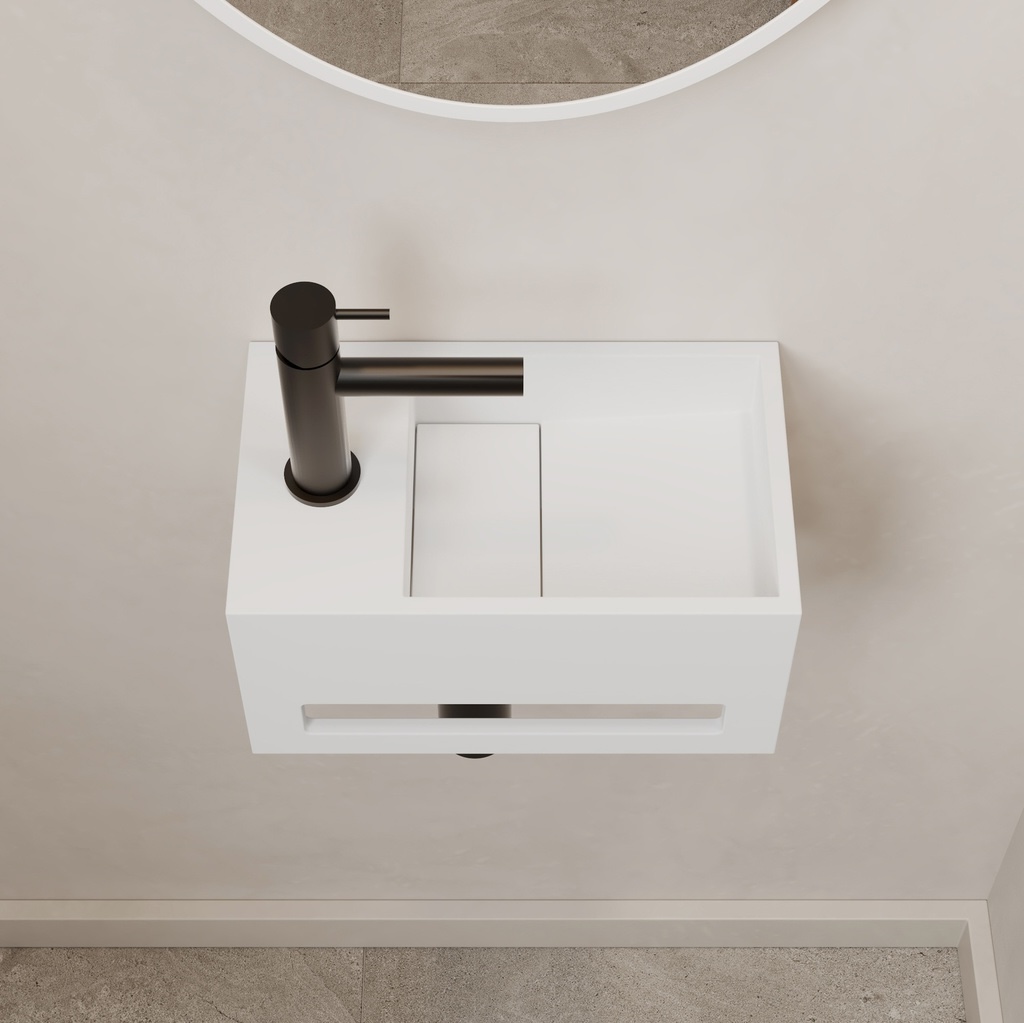 City Mini Corian® Wall Hung Washbasin Right Top