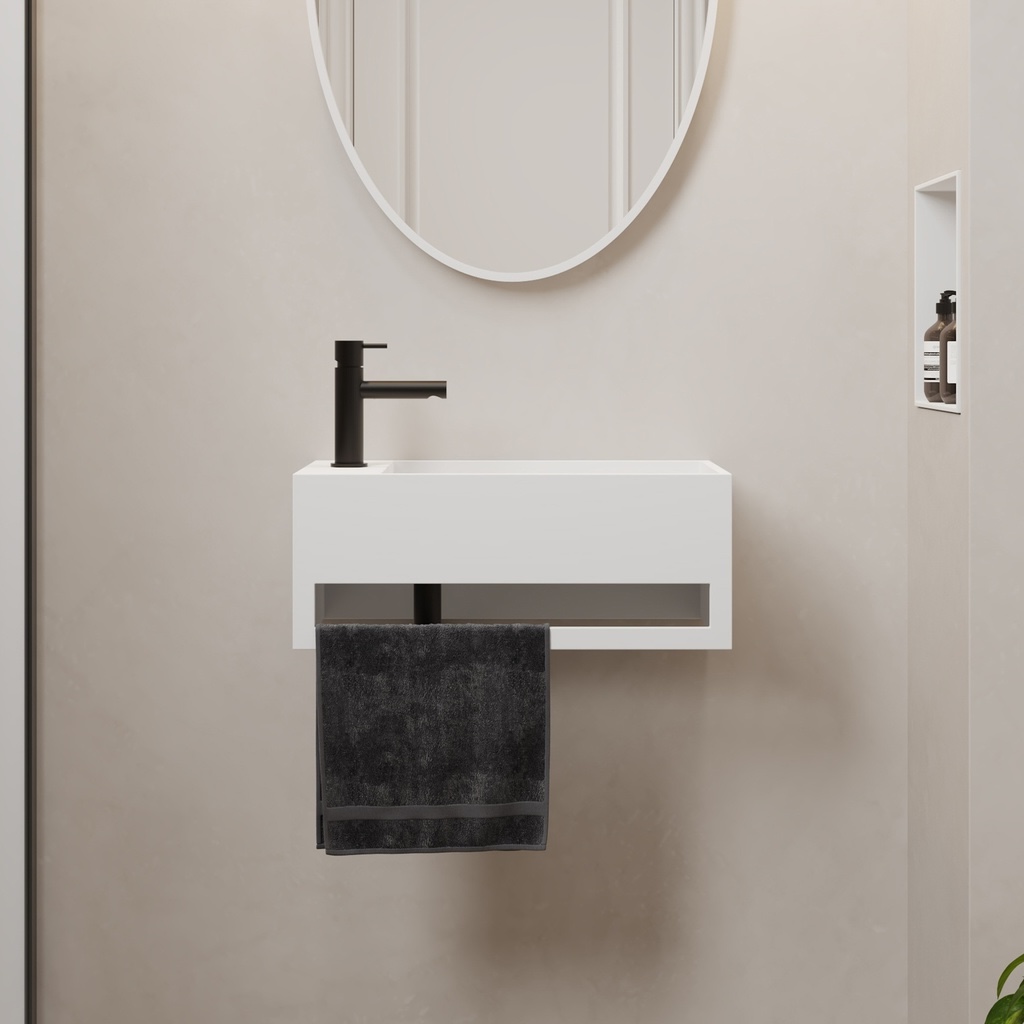 City Corian® Wall Hung Washbasin Right Front