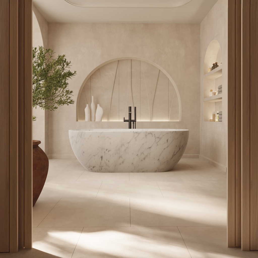 Zurich Carrara Marble Bathtub Overview