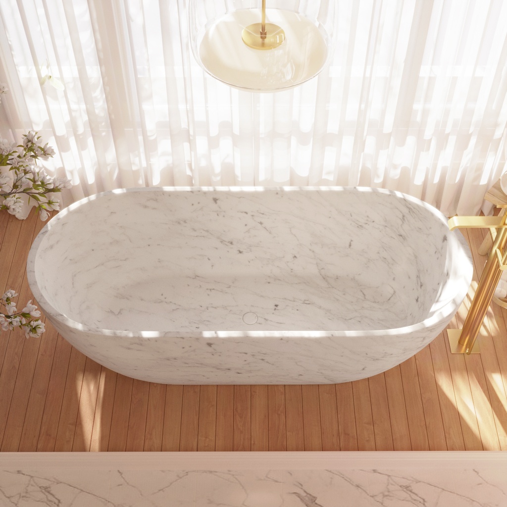 Zurich Carrara Marble Bathtub Top