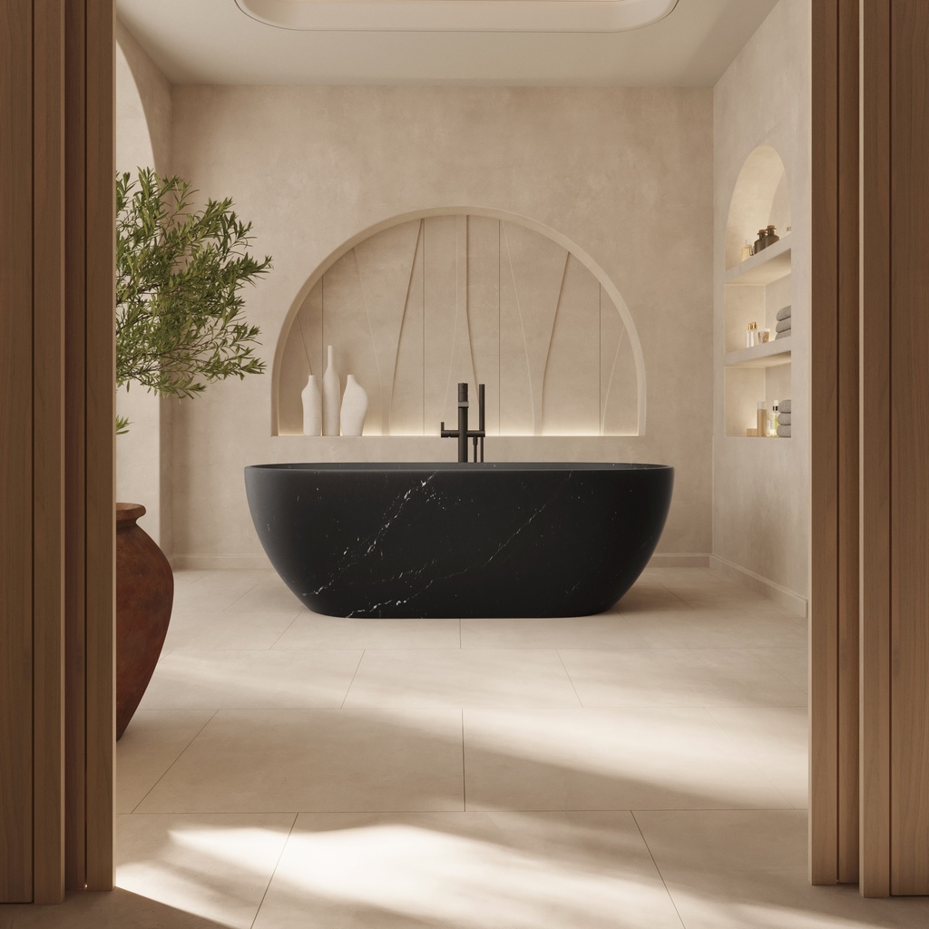 Zurich Nero Marquina Marble Bathtub Overview