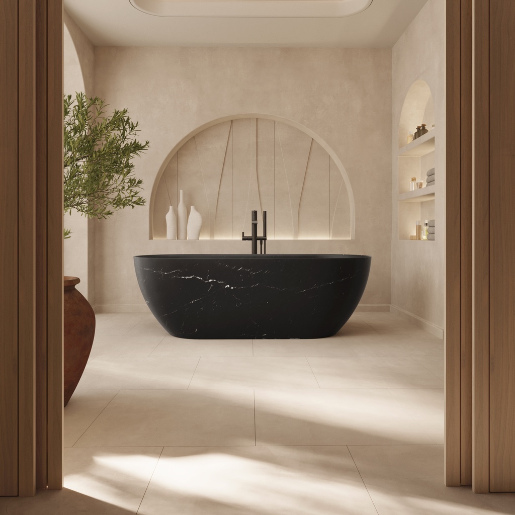 Zurich Nero Marquina Marble Bathtub Overview