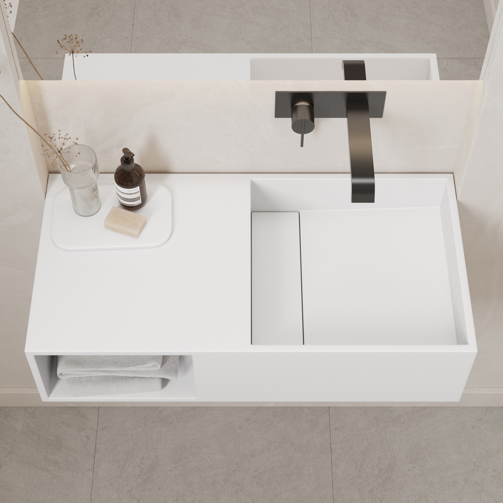 Jacobs Wall-mounted Washbasin 80 White Right Top