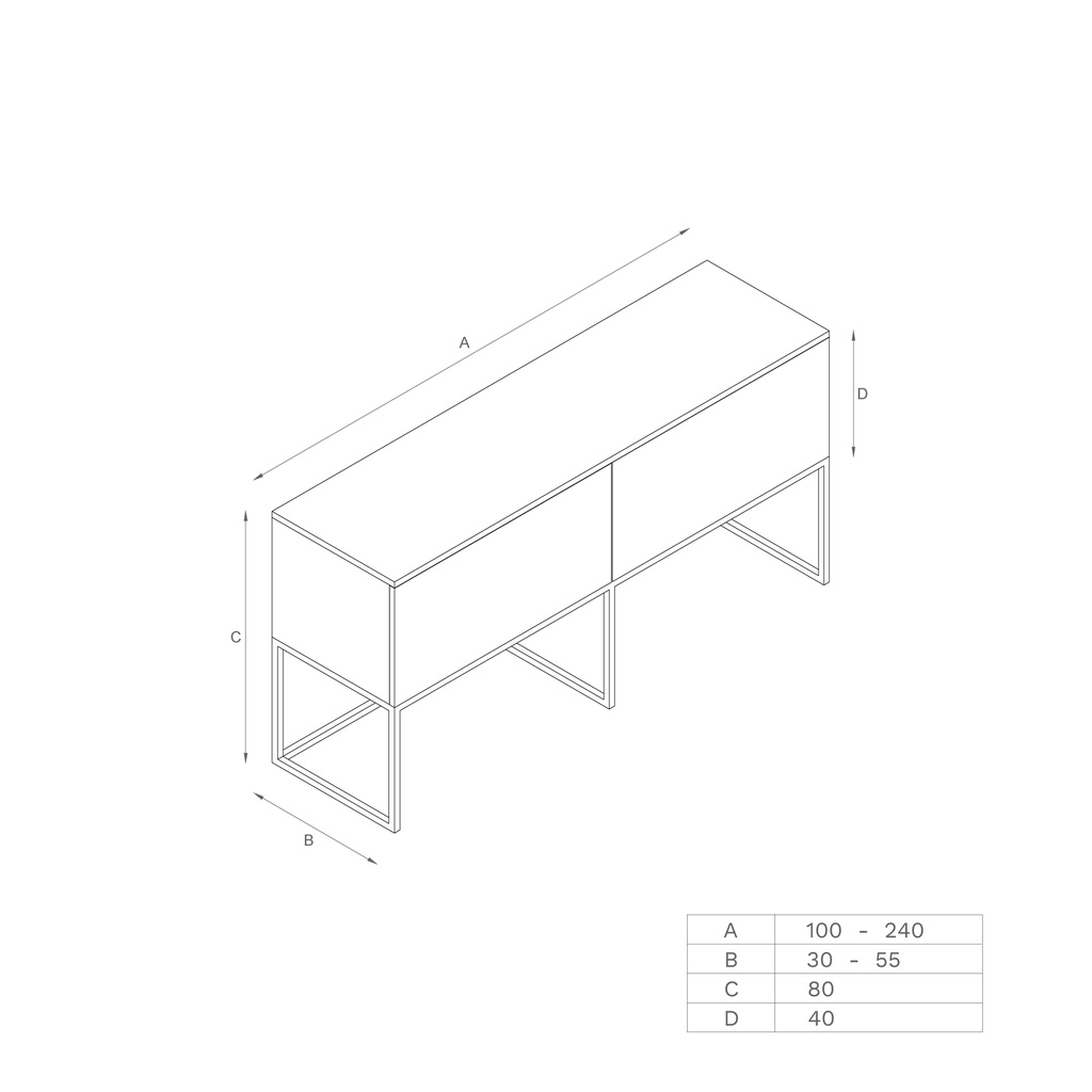 Gaia Classic Edge Freestanding Vanity Cabinet | 2 Aligned Drawers TD