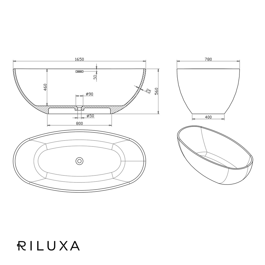 Nimes Freestanding Bathtub 165 white td