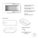 Aquila Bespoke Back-to-Wall Bath in Corian® with Built-in Shelving TD