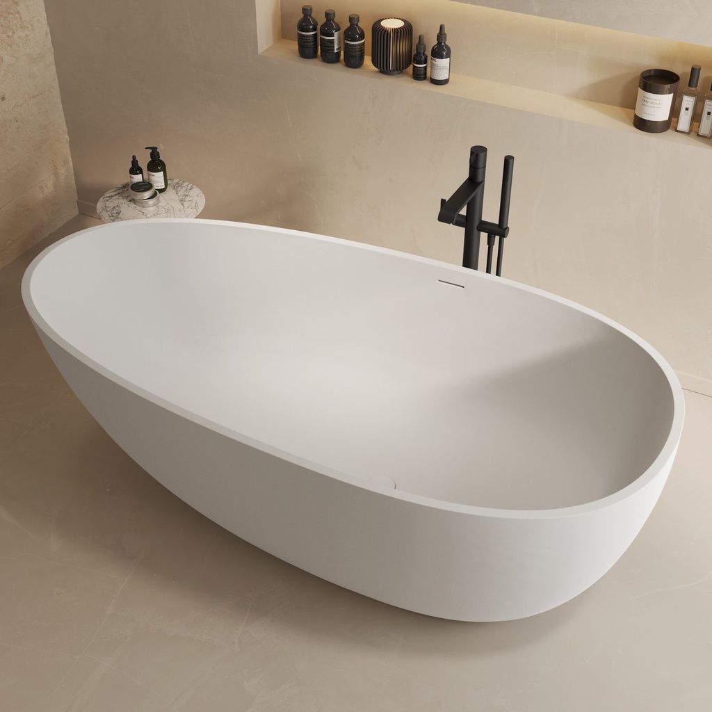 Toulouse Large Freestanding Bathtub 180 White Side