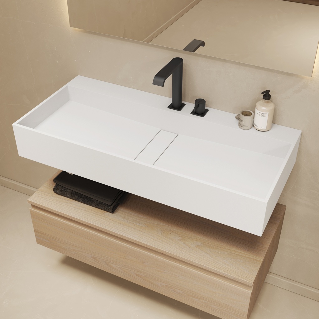 Lavatera Neo Wall-Mounted Washbasin 100 Side