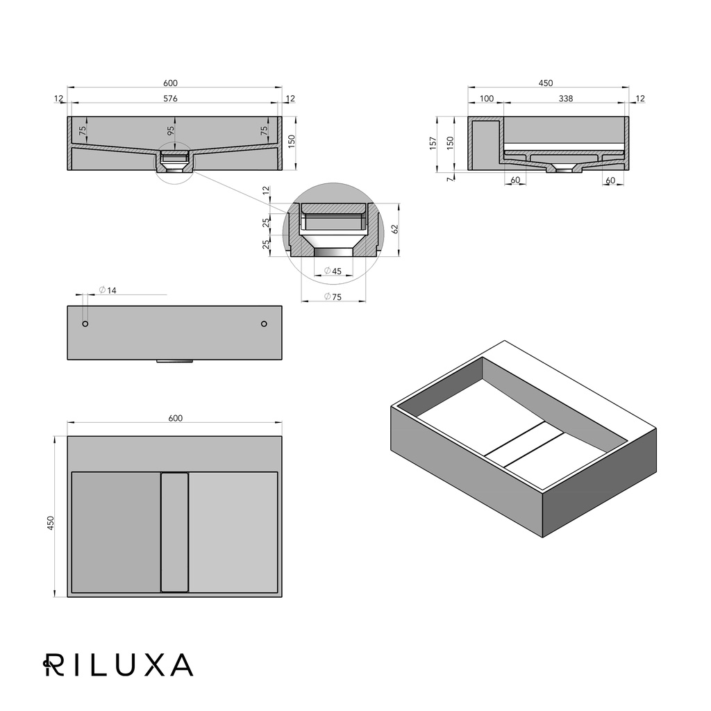 Lavatera Neo Wall-Mounted Washbasin 60 Td