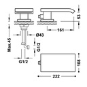 Deck-Mounted Single Lever Bathtub Tap - 16216150 Tres TD