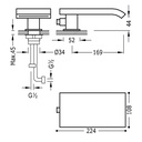 Fixed bathtub rim spout with cascade outlet - 18718250 Tres TD