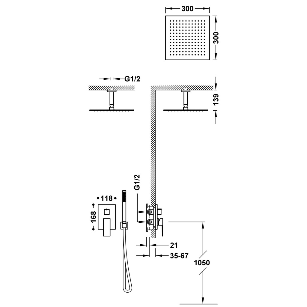 Concealed Shower Set Rapid-Box - 00628003 Tres TD