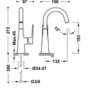 Deck-Mounted Single Lever Washbasin Tap - 22244701 Tres TD
