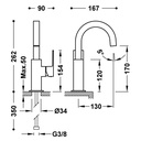 Deck-Mounted Single Lever Washbasin Tap - 106605 Tres TD