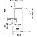 Deck-Mounted Single Lever Washbasin Tap - 20011002 Tres