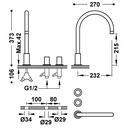 Deck-Mounted Washbasin Tap - 06110501 Tres TD