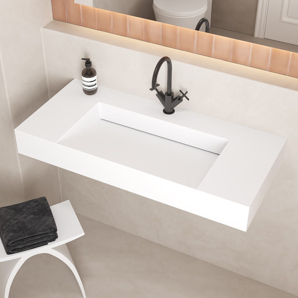 Nemesia Wall-Mounted Washbasin 100 side