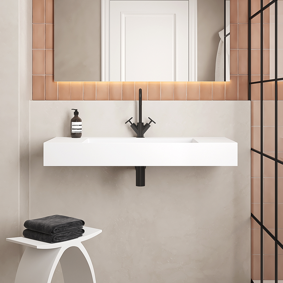 Nemesia Wall-Mounted Washbasin 100 Front