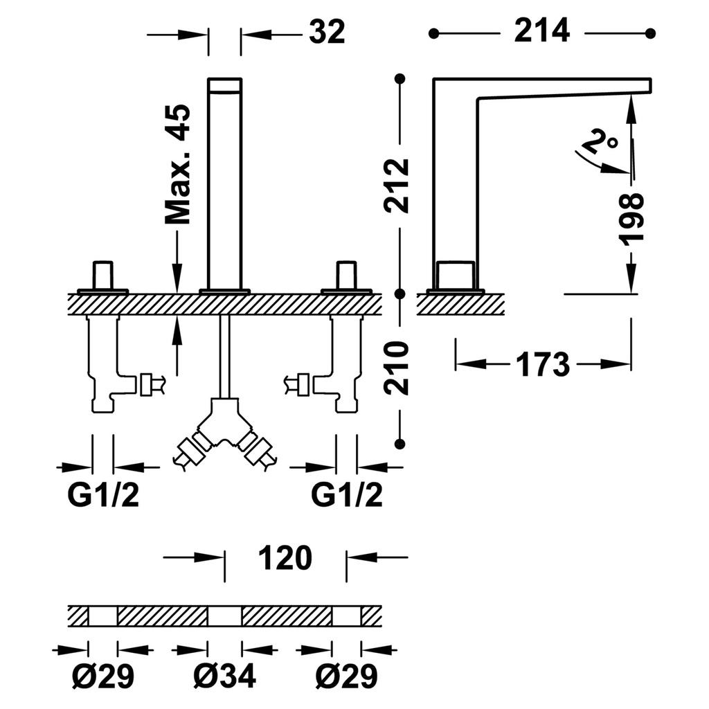 Deck-Mounted Washbasin Tap - 20210501 Tres TD