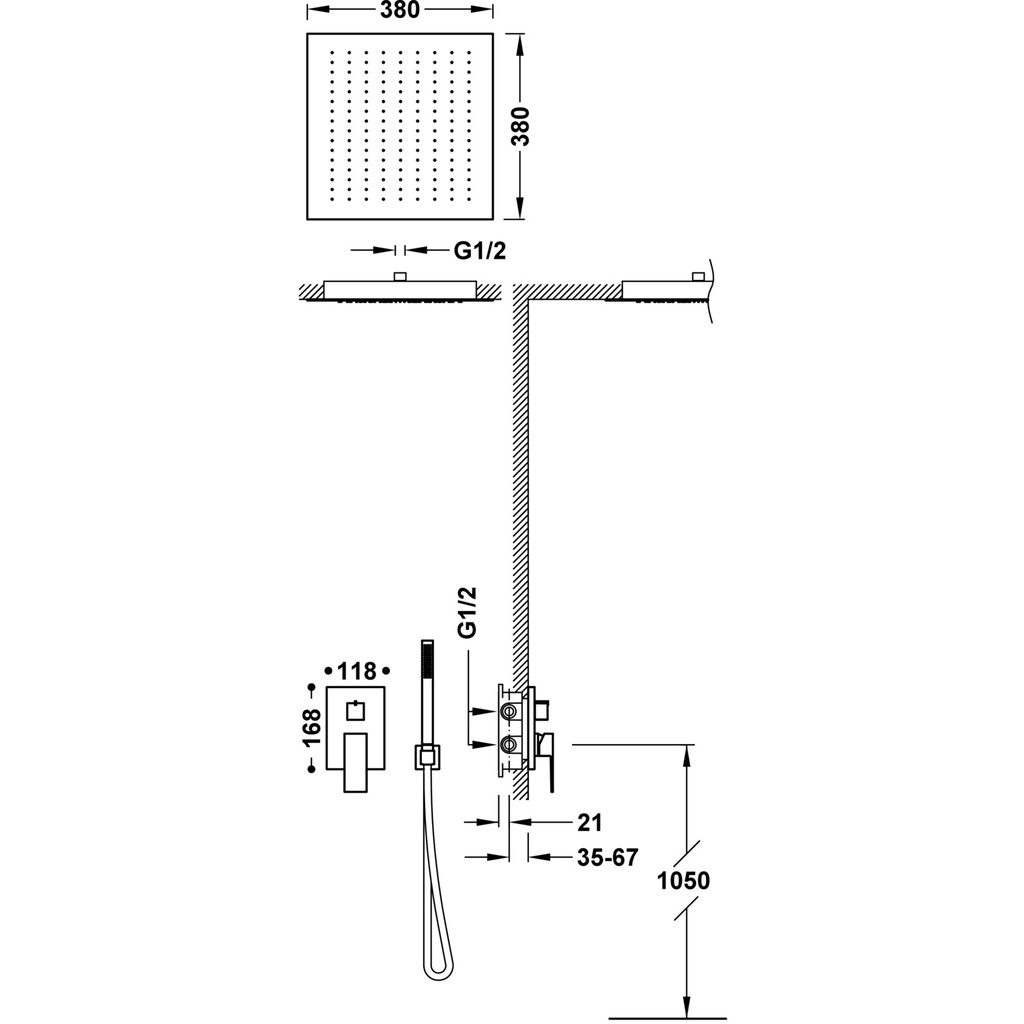 Concealed Shower Set Rapid-Box - 00628005 Tres TD