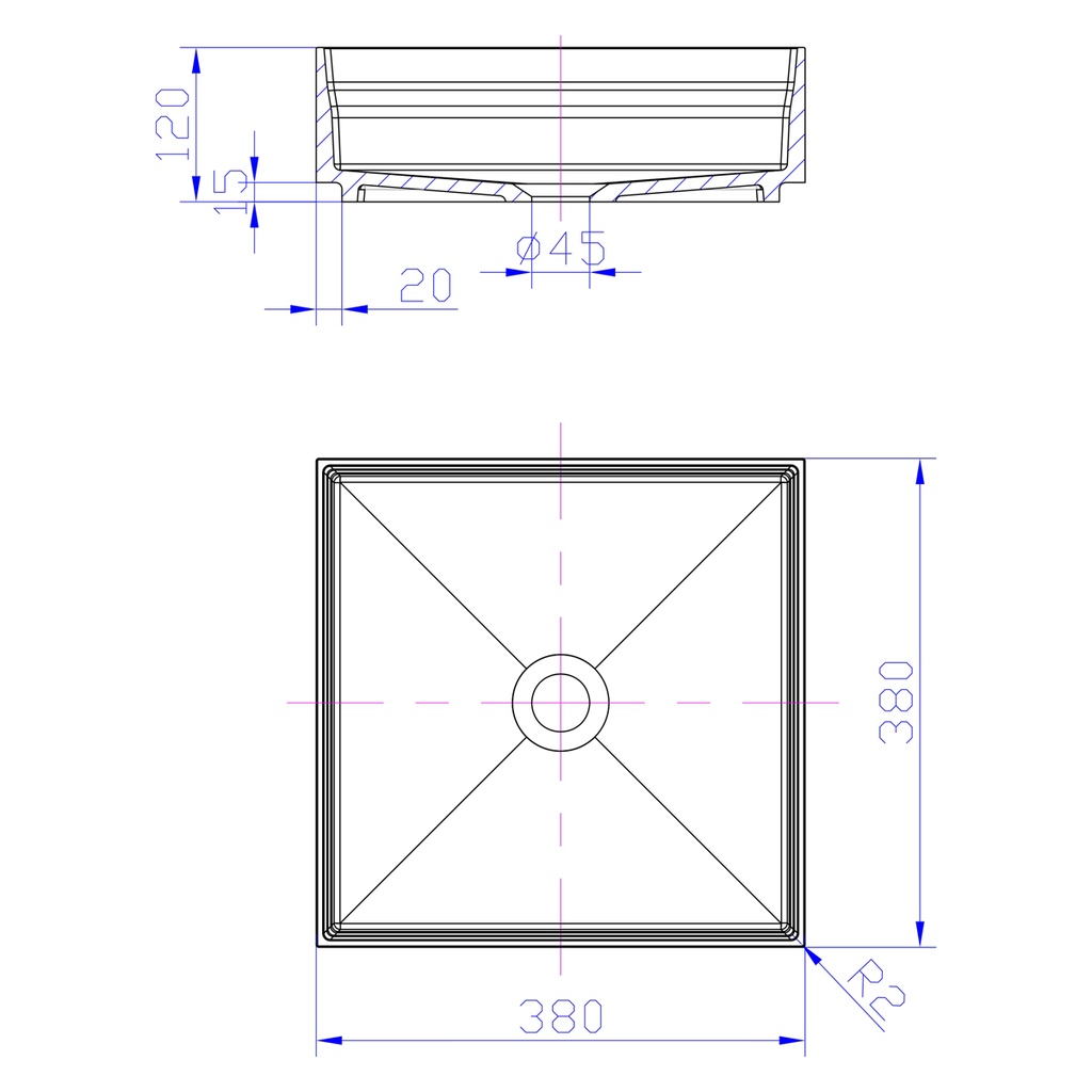 Zinnia Countertop Washbasin 38 TD