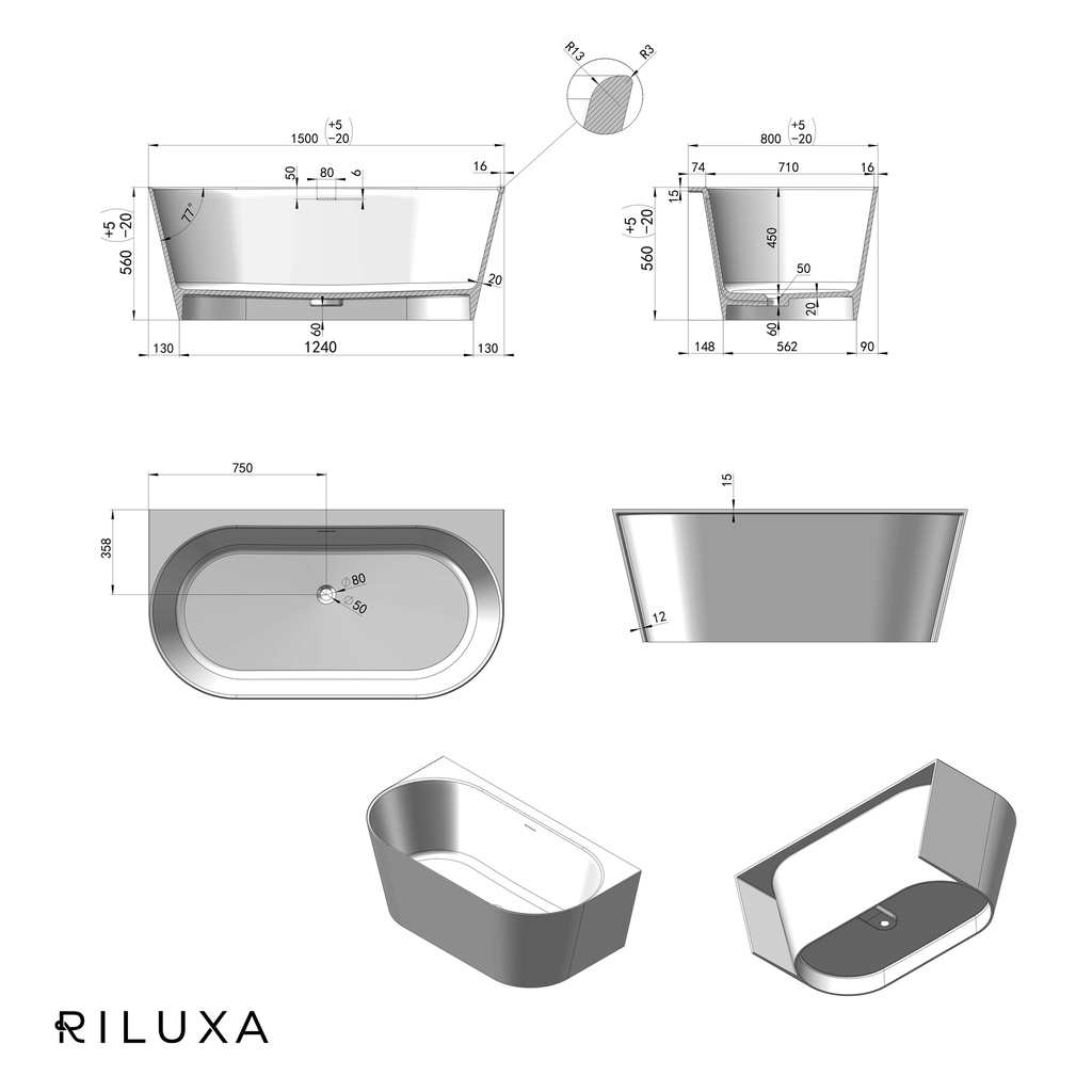 Antlia Freestanding Bathtub 150 TD