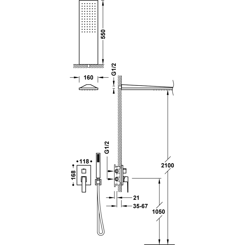 Wall-Mounted Shower Tap - 20238005 Tres TD