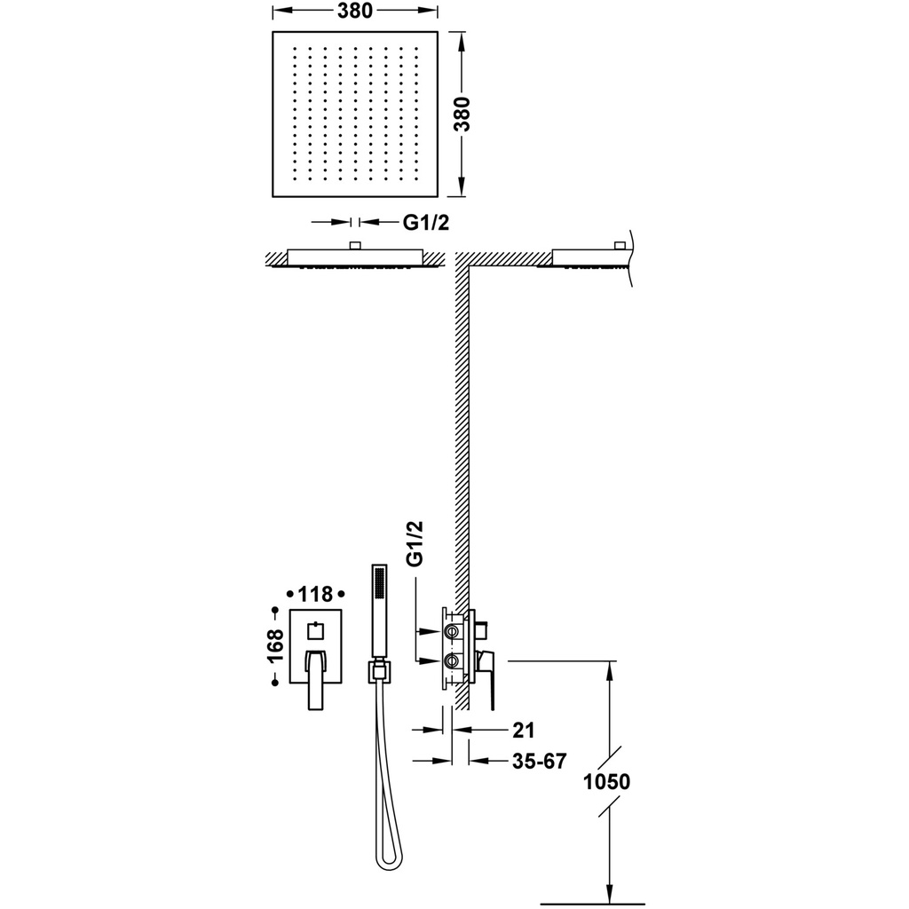 Wall-Mounted Shower Tap - 20228006 Tres TD